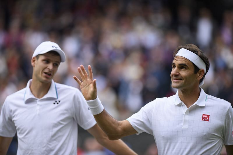 Huberts Hurkačs (L) un Rodžers Federers