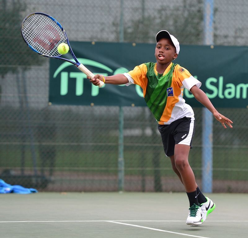 Khololwam Montsi během mistrovství Afriky juniorů ITF v roce 2016
