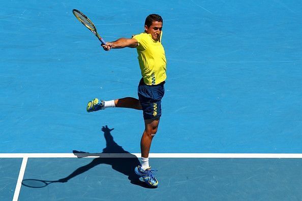 Nicolas Almagro v pohybu trefil svůj slavný jednoruční bekhend