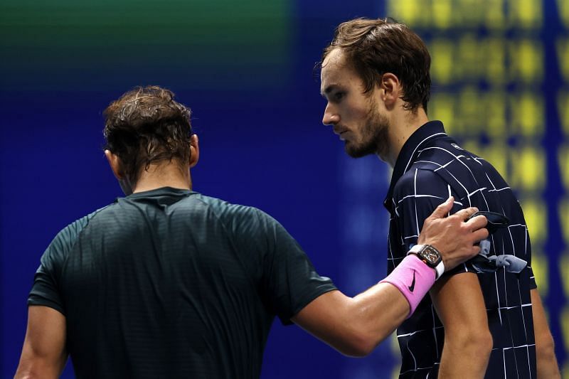 Daniil Medveděv poté, co porazil Rafaela Nadala