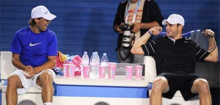 Rafael Nadal (vänster) med Andy Roddick
