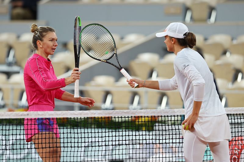 Iga Swiatek og Simona Halep på French Open 2020