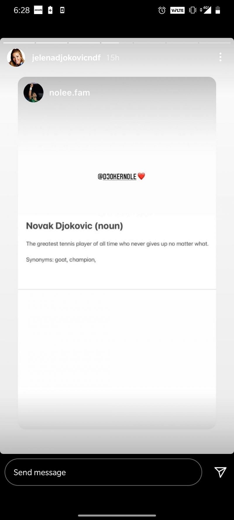 Jelena sdílí příspěvek od fanouška