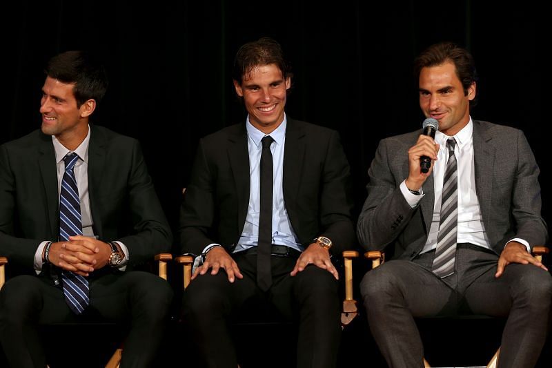 Novak Djokovic, Rafael Nadal en Roger Federer