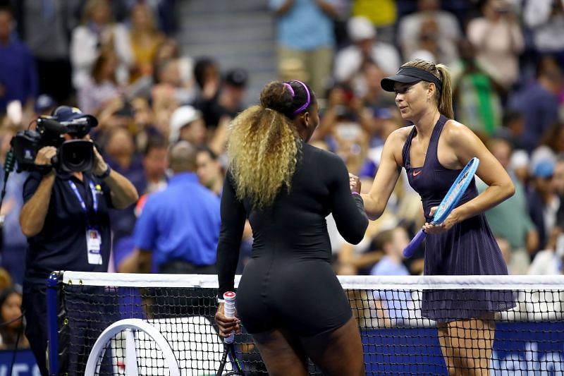 Serena Williamsová poté, co na US Open 2019 porazila Marii Šarapovovou