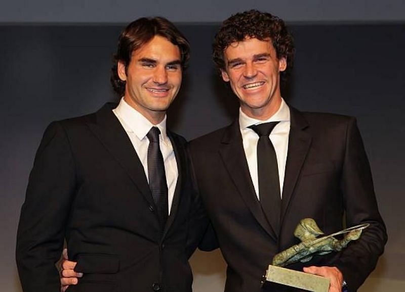 Ο Roger Federer με τον παλιό του φίλο, Gustavo Kuerten