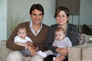 Federer s manželkou a dětmi