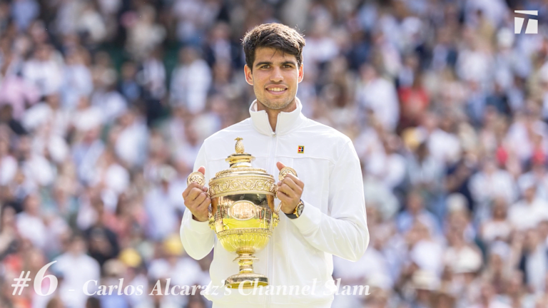 6. Carlos Alcaraz's Channel Slam: Carlitos doubled his Grand Slam total by pulling off the exceedingly difficult Roland Garros-Wimbledon double.