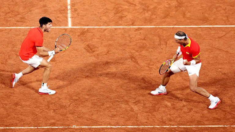 Nadal a făcut echipă cu Alcaraz la bărbați's doubles at the Olympic Games on Saturday.