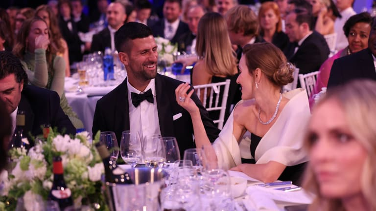 Djokovic et sa femme Jelena lors de la cérémonie des Laureus World Sports Awards à la Galería De Cristal à Madrid.