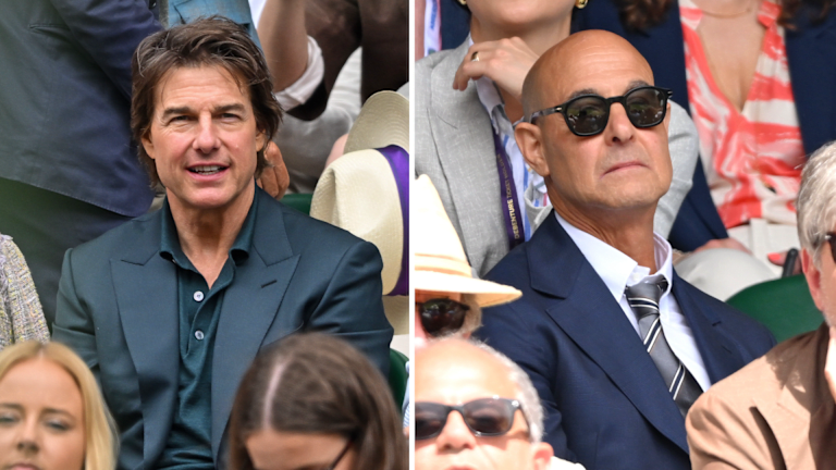 Actori de top abundă: Tom Cruise și Stanley Tucci au văzut-o pe Krejcikova câștigând primul ei titlu la Wimbledon.