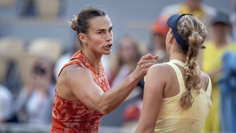 Sabalenka's 8-0 record in Grand Slam quarterfinals (16-0 in sets) came to an end on Wednesday.