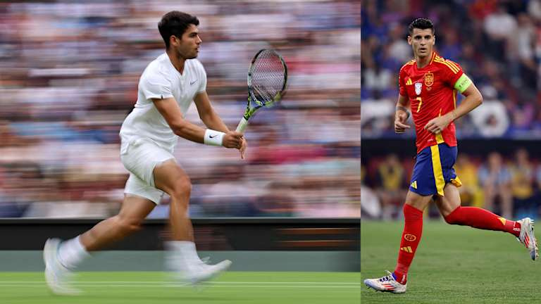 „Powiedział mi: OK, ja'm going to talk to you because every time that we spoke, we won!" Alcaraz said of Spain forward Alvaro Morata.