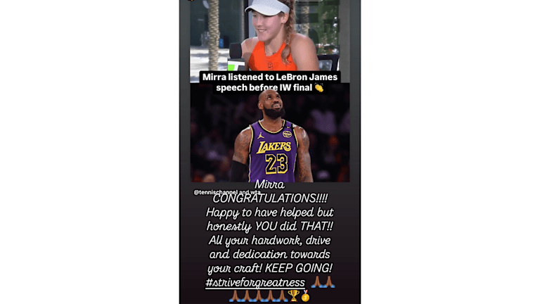 LeBron James félicite Mirra Andreeva après le cri de Wells Indian