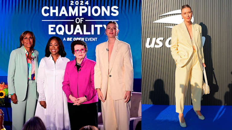 Sharapova a assisté à l'US Open's Champions of Equality event with Billie Jean King, Shonda Rhimes and Robin Roberts.