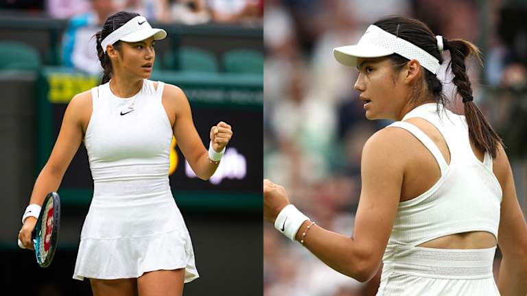21-годишната носи деликатна перлена гривна Tiffany с роклята си NikeCourt Slam.