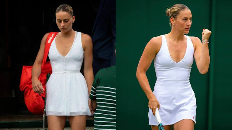 Kostyuk's viral Wimbledon dress was inspired by her wedding gown.