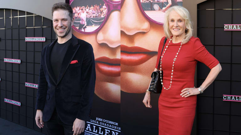 Steve Weissman i Tracy Austin na premierze Challengers w Los Angeles.