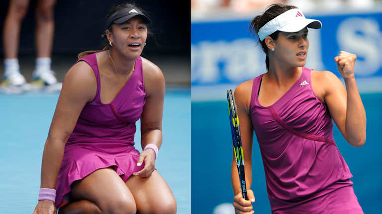 Aiava a décroché une place dans le tableau principal en portant cette robe asymétrique Ivanovic de l'US Open 2009.