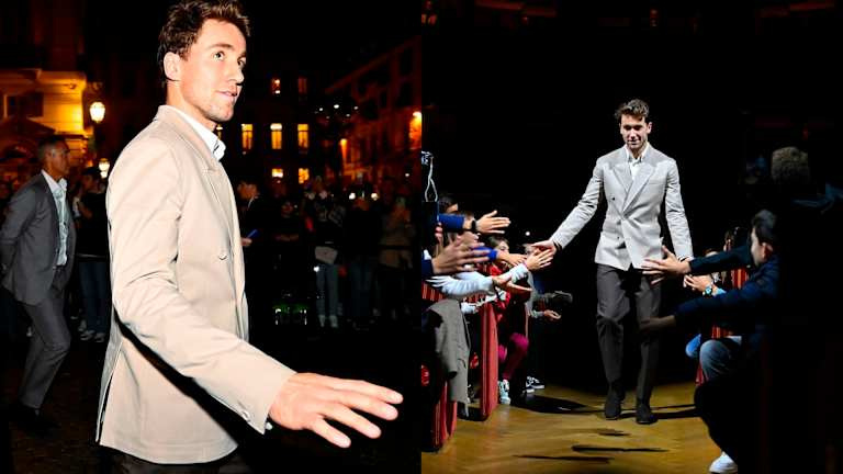 Casper Ruud, ambassadeur van Dior, vóór de groepsfoto van de ATP Finals.