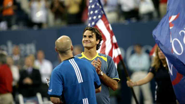 Federer cite sa victoire contre Andre Agassi lors de la finale de 2005 comme l'un de ses souvenirs préférés de l'US Open.