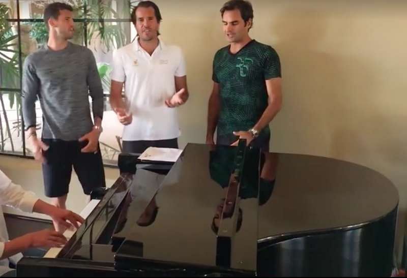 VIDEO: Roger Federer, Tommy Haas ja Grigor Dimitrov koondavad end uuesti laulma