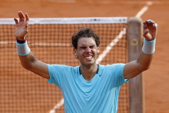 Rafael Nadal celebrando tras ganar el Abierto de Francia de 2014